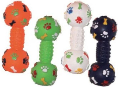 Lodër për qen NEFI Squeaky Dumbbell, 14.3 cm, plastike, me zë