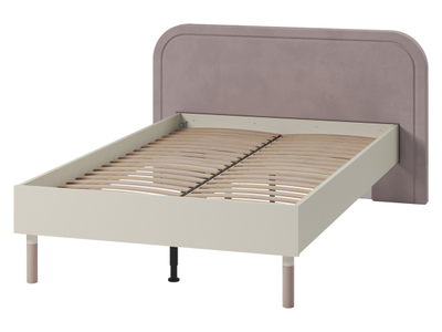 Krevat 120 cm me bazë latoflex HARMONY HR-09, bezhë, rozë