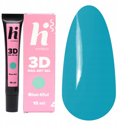 Xhel dekorativ për thonj Hi Hybrid 3D Blue tiful, i trashë, blu e thellë