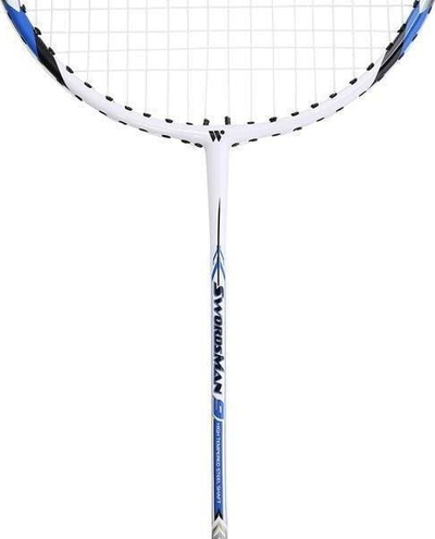 Raketë badminton Wish Steeltec 9, çelik, me mbulesë, bardh e kaltër