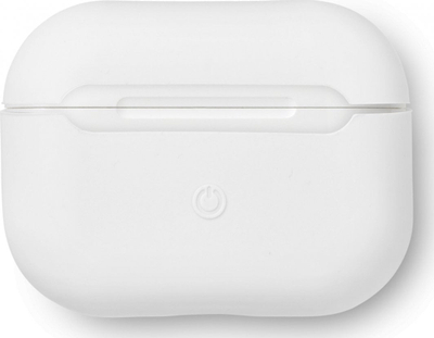 Mbulesë silikoni për AirPods Pro eSTUFF, e hollë, kompatibile me karikim wireless, e bardhë