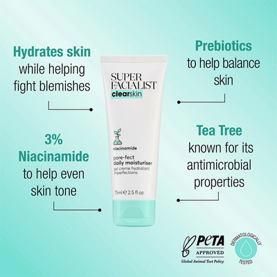 Xhel hidratues për fytyrë Super Facialist Clear Skin pore-fect Daily Moisturiser, 75ml