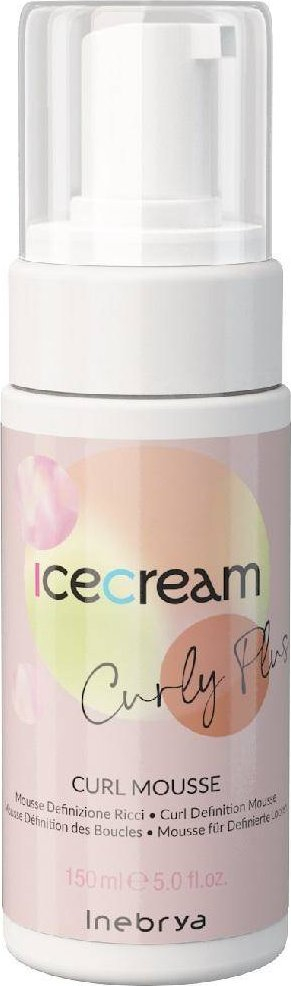 Shkumë flokësh për kaçurrela Inebrya Ice Cream Curly Plus, 150 ml