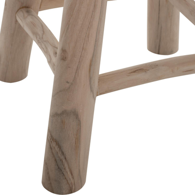 Stol Kont druri teak i shkurtër natyral Φ30×45 cm (HM9337)
