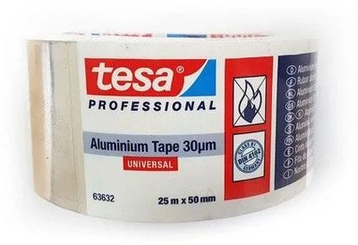 Shirit alumini Tesa 63632, 30µ, 25m x 50mm, argjendtë