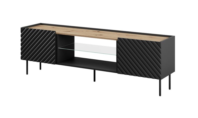 Komodë Cama Meble MDF, 180x40x58 cm, e zezë