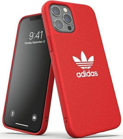 Kapitëse telefoni Adidas Molded Case iPhone 12 Pro Max 6.7", plastike, e kuqe