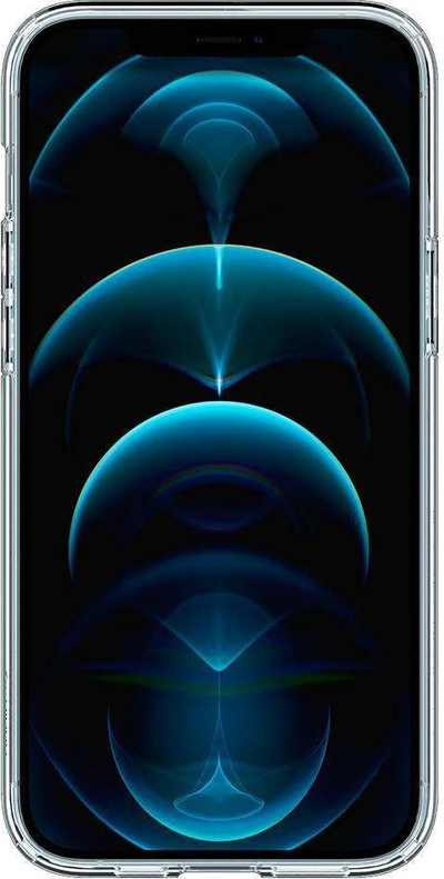 Kapak Spigen Ultra Hybrid Mag për iPhone 12 Pro Max, transparent, me unazë MagSafe të bardhë