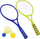 Set lodër badminton tenisi SP0700, 2 racheta plastike, top shkumë dhe shatll, shumëngjyrësh