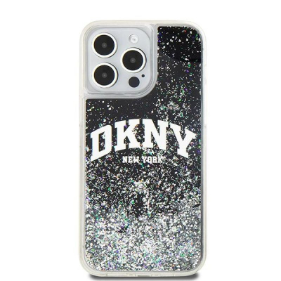 Kallëp telefoni DKNY Liquid Glitter, për iPhone 14 Pro Max, plastik, i zi me shkëlqim