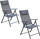 Karrige kopshti Saska Garden, set 2 copë, 57x68x106cm, 7 pozicione, gri