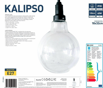 Llambadar i varur Platinet Kalipso P150438-D, E27, 40 W