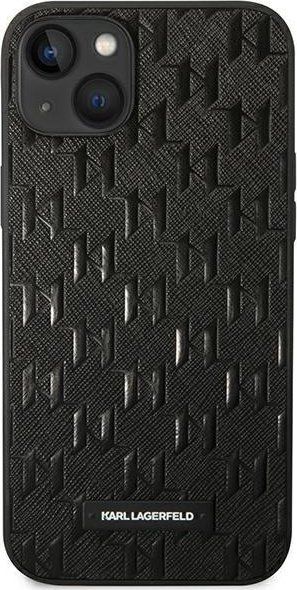 Mbrojtëse Karl Lagerfeld Saffiano Mono Metal Logo për iPhone 14 Plus 6.7", hardcase, e zezë