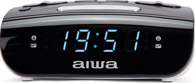 Radio alarm Aiwa CR-15, me radio FM, bateri rezervë, e zezë