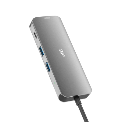 Докинг станица SPU3C08DOCSR300G, USB-C, 100W, 8 порти, сребрена