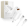 Karikues muri Tech-Protect NCA30, 30W PD QC3.0, me 2 porta USB-A edhe USB-C, i bardhë