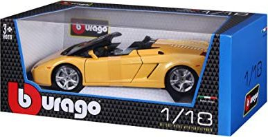 Макета автомобил Bburago Lamborghini Gallardo Spyder 12016, размер 1:18, метален, жолт