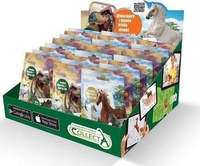Figura lodër Collecta AR Mix, dinozaurë dhe kuaj, me realitet të shtuar