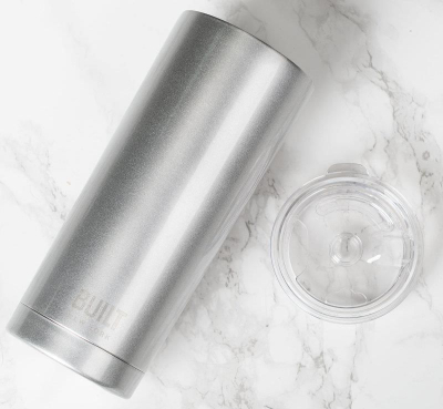 Gotë termike Built New York Tumbler, 590ml, çelik inox, argjendtë