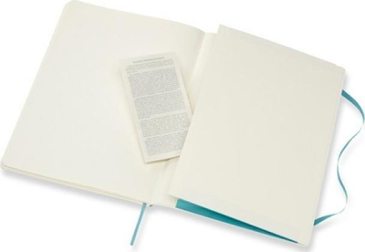 Fletore Moleskine Reef Blue Extra Large, me vija, kapak i butë, blu