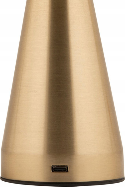 Lampë tavoline LED Mushroom Rachel, 15.5 cm, pa tela, ngjyrë ari