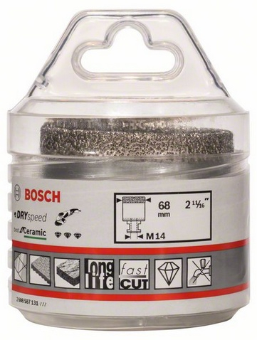 Prerës vrimash Bosch Dry Diamond, 68mm, për brisk këndi