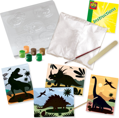 Set kreativ SES Creative Dinosaurs 2 në 1, kallëpe dhe pikturim, multi