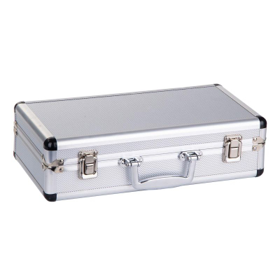 Set petanke Enero Game Balls, 8 topa metal, kuti alumini, argjendtë