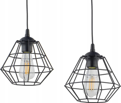 Lampë varëse TK Lighting Diamond 6203, me 3 llampa, E27, e zezë