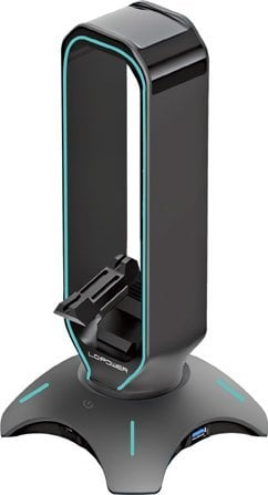 USB приклучен уред LC Power LC-HUB-HEAD-BUNGEE, 2x USB 3.0, за работна маса, црн