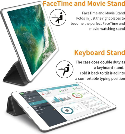 Заштитна футрола за таблет Tech-Protect Smartcase, за iPad 9.7", smart wake up, сива