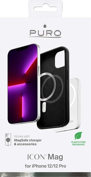 Mbulesë Pure Silicone Magnetic Icon për iPhone 12 12 Pro, silikoni, magnetike, e zezë