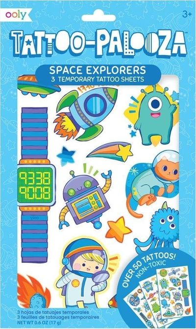 Set tatuazhesh të përkohshme Ooly Tattoo Palooza Space Explorers, për kalamaj