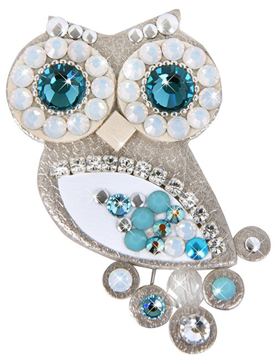 Brosh Owls Silver Brooch II, ngjyrë argjend/bruz