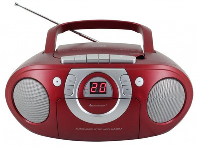 Boombox Soundmaster, me CD, radio FM stereo, i kuq