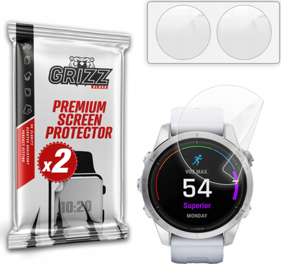 Film mbrojtës Grizz CeramicFilm për ekranin e Garmin Epix Pro Gen 2 42mm, 2 copa, transparent