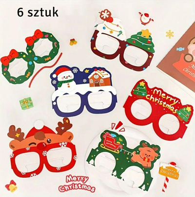 Syze letre BQ89A, dekor për Krishtlindje, set 6 copë, shumëngjyrëshe