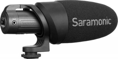Mikrofon shotgun Saramonic CamMic+, për kamera dhe smartphone, me bateri AA, ngjyrë e zezë
