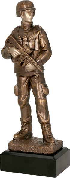 Figurë zbukuruese Soldier RFST2113, 25.5 cm, rrëshirë, bronz