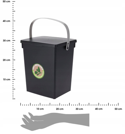 Kosh për mbeturina organike Storage Solutions, 5.5 L, me kapak, gri