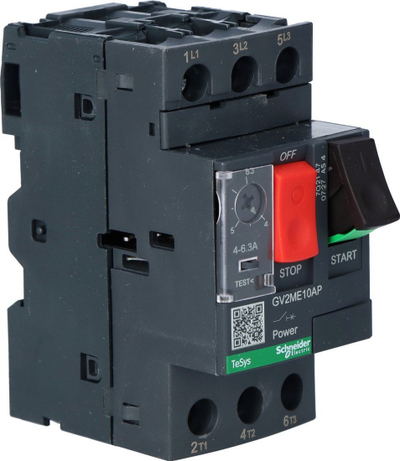 Ndërprerës motori Schneider Electric GV2ME, 4.0–6.3A, termomagnetik
