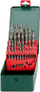 Set shpuesesh Metabo 627154000 HSS-G, 25 copë, kuti metalike