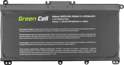 Bateri për laptop Green Cell GC-HP145, 11.55V, 3400mAh, e zezë