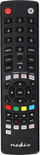 Telekomandë universale Nedis URC, për 4 pajisje, me infra të kuqe, me butona Amazon Disney Google Netflix YouTube, e zezë