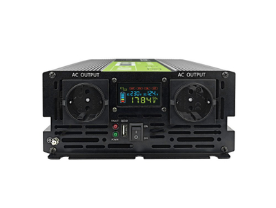 Inverter Green Cell PowerInverter LCD INVGC12P2000LCD, 2000W, valë sinusoidale e pastër, i zi