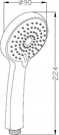 Рачен туш Invena Dafni AS-02-002-X, 3 функции, дијаметар 9 cm, хром и бела