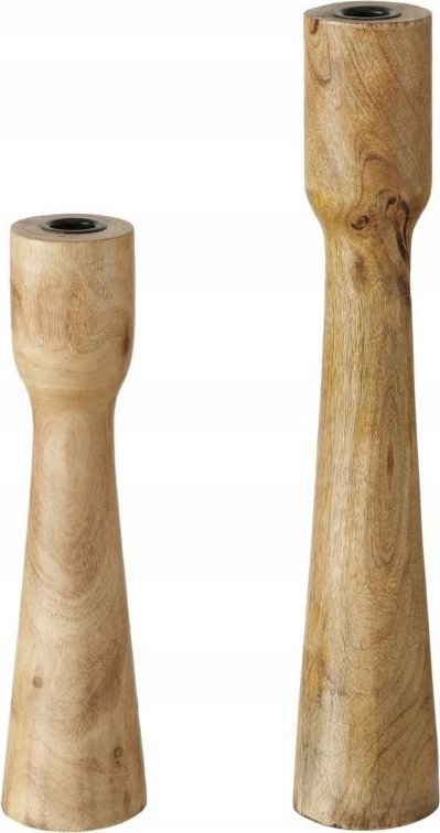 Set kandillash Boltze Home Caldeas, dru mango, set 2 copë, ngjyrë natyrale