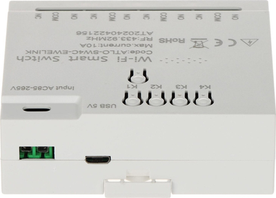 Ndërprerës i mençur Wi-Fi ATLO ATLO-SW4C-EWELINK, 4 kanale, kontroll me aplikacion, i bardhë