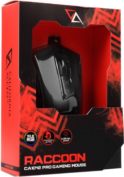 Maus gaming California Access Raccoon CA1042, 6400 DPI, RGB, i zi