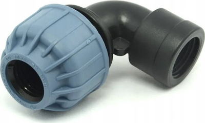 Колено-спојка Unidelta PE FI 40mm, 5/4\", пластика, црно